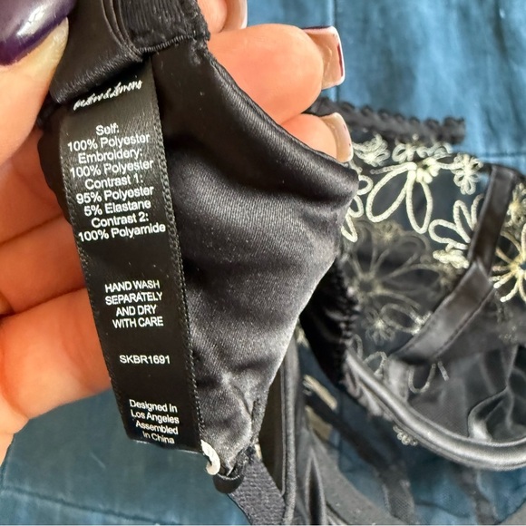 For Love And Lemons Women's Black Daisy Lashes Bra Size 36DDD - Picture 8 of 8